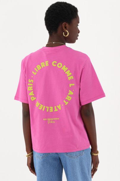 Roze T-shirt "Circle I'art"