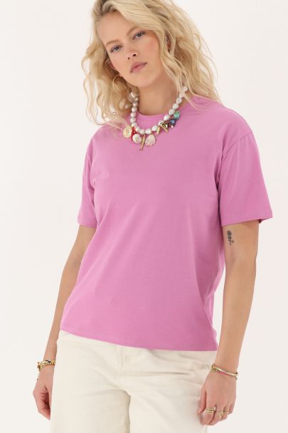Roze T-shirt "Rue des Rosiers"