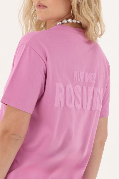 Roze T-shirt "Rue des Rosiers"