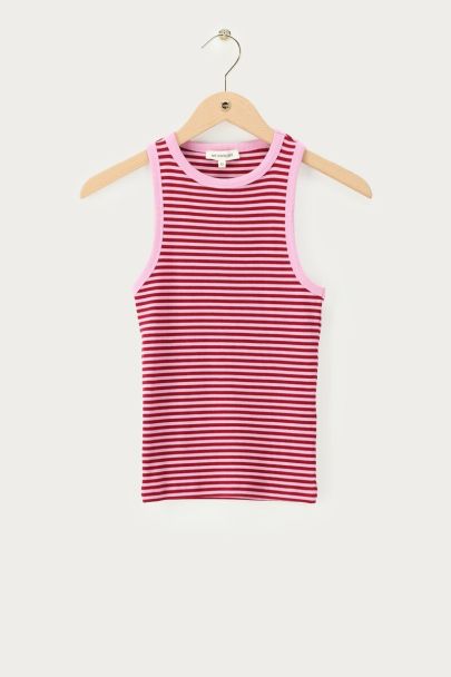 Roze tanktop met strepen