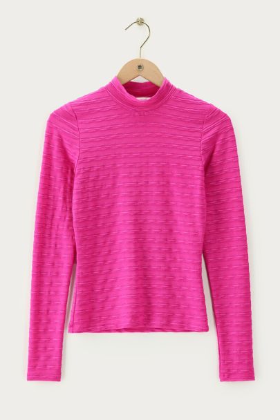 Roze top met col en lurex