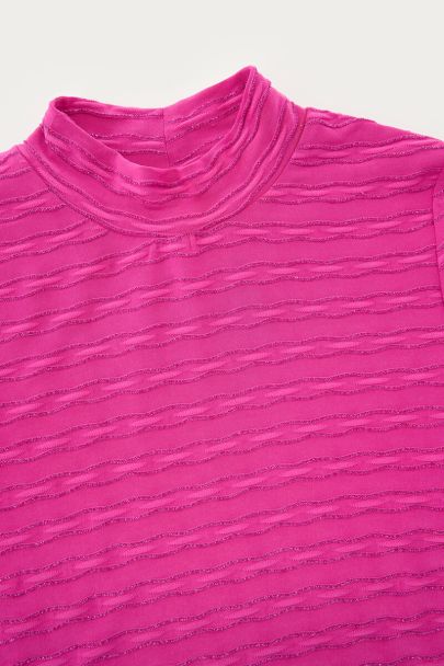 Roze top met col en lurex