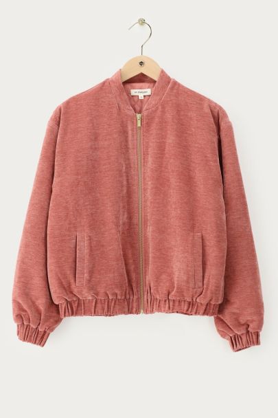 Roze velvet padded jacket