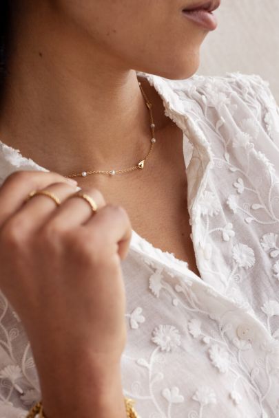 Ketting met hartjes en imitatieparels