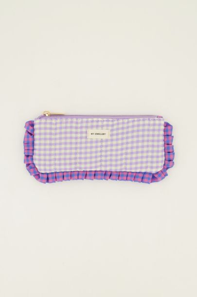 Purple pouch with ruffle and diamond | My Jewellery
