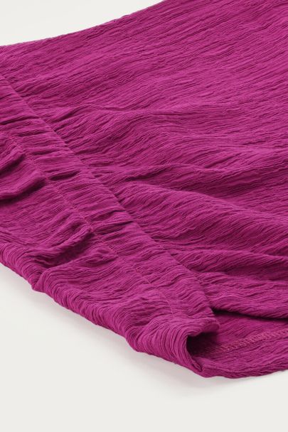 Paarse crêpe rok met smock