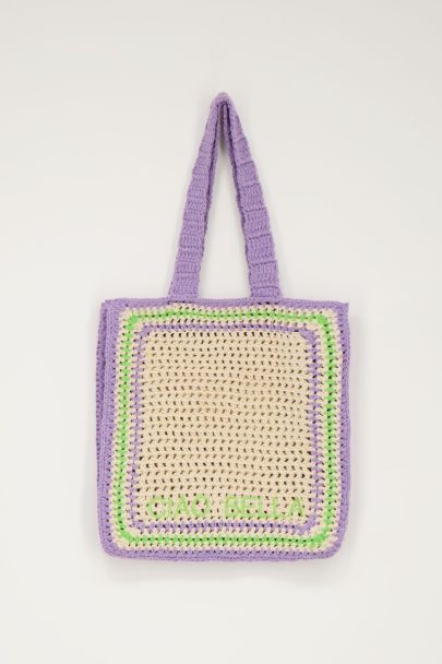 Paarse gehaakte tas ciao bella