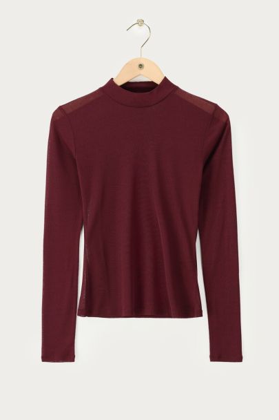Purple mesh top with turtleneck