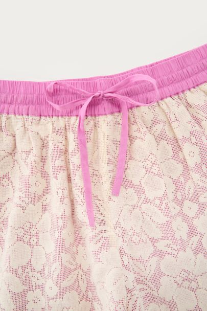 Purple shorts with flowers and lace 
