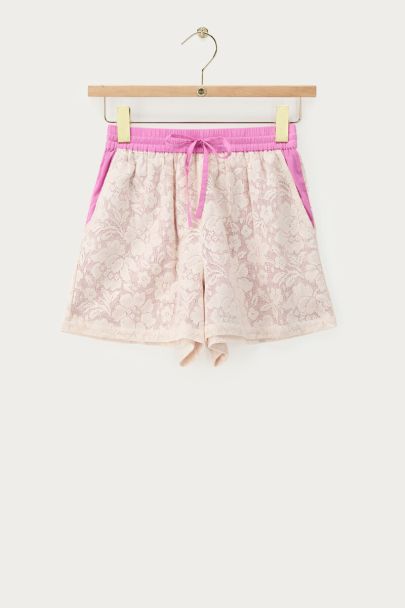 Purple shorts with flowers and lace 