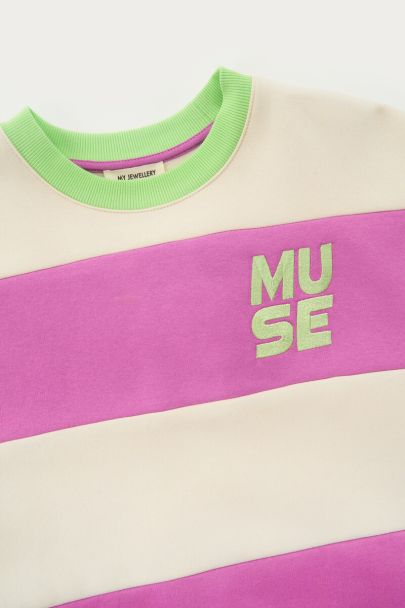 Purple striped sweatshirt "Muse"
