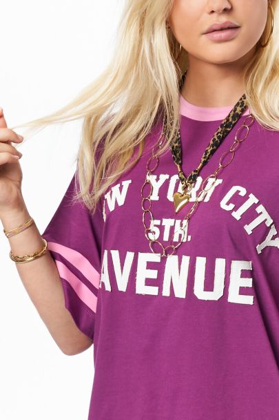 Paars T-shirt "5th Avenue"