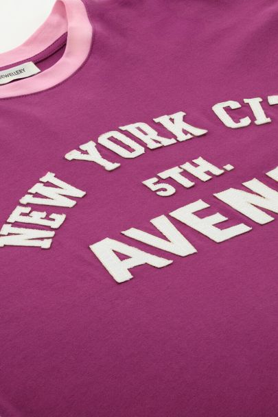 Paars T-shirt "5th Avenue"