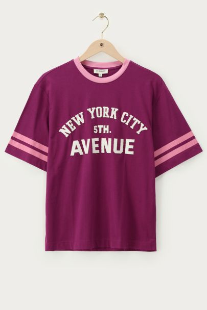 Paars T-shirt "5th Avenue"