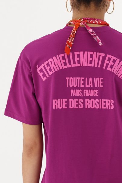 Paars T-shirt "Eternellement femme"