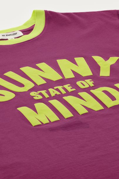 Paars T-shirt 'Sunny state of mind'