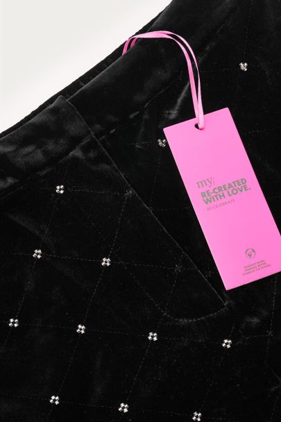 Re-celebrate zwart velvet short