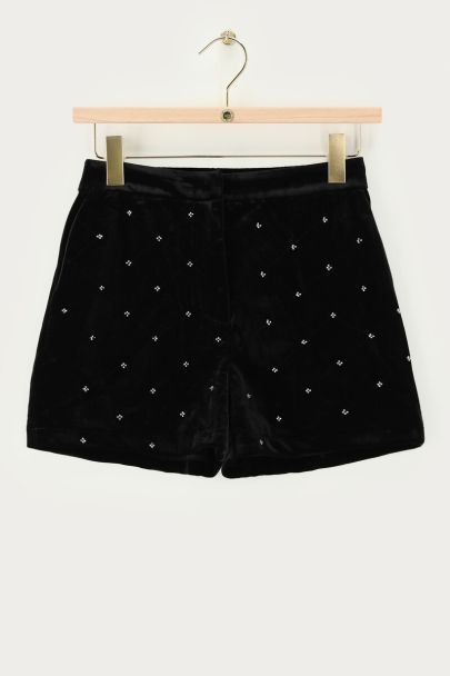 Re-celebrate zwart velvet short