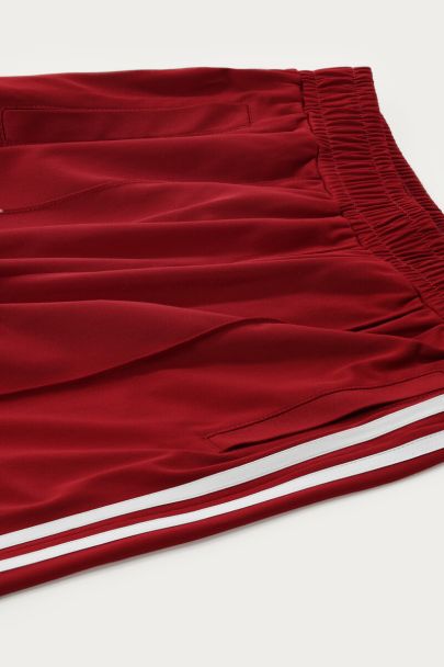 Rode wijde jogger broek met strepen