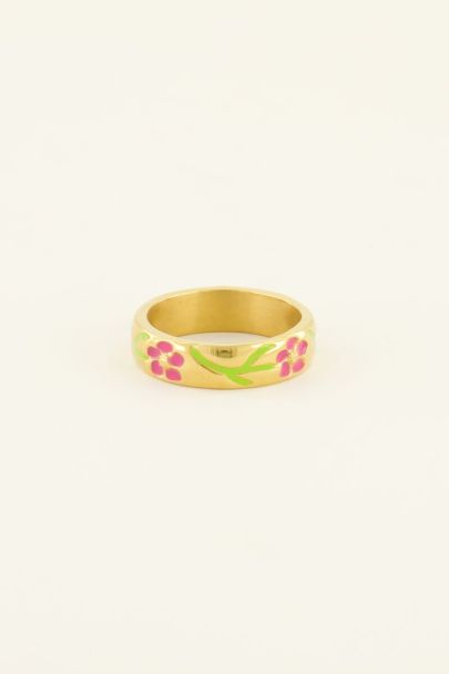 Casa Fiore Ring mit pinken Blumen
