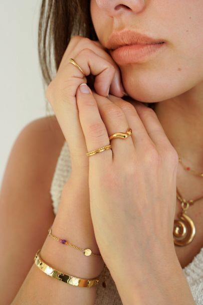 Bague maximaliste ouverte en forme de V