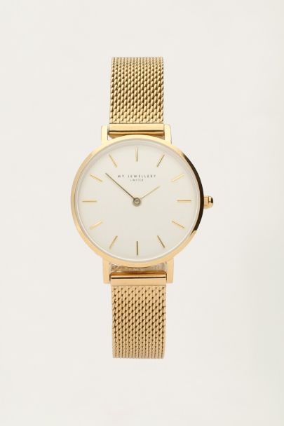 Round watch white clock face