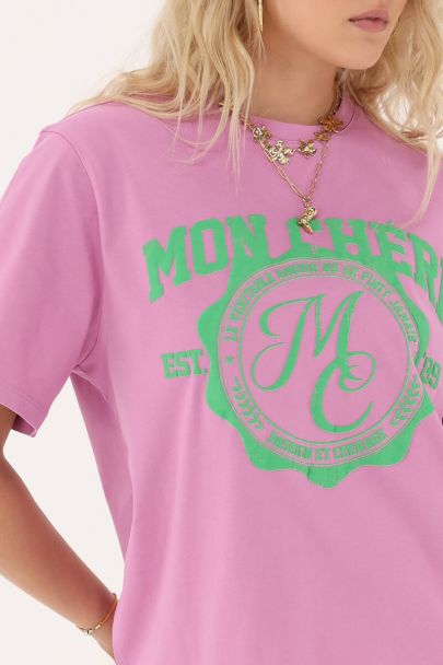 Roze T-shirt "Mon chéri"