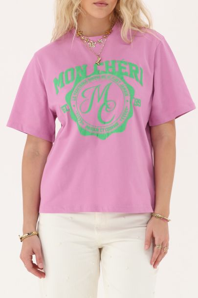 Roze T-shirt "Mon chéri"