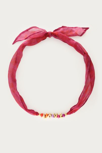 Collier foulard avec perles fantaisie "Love"