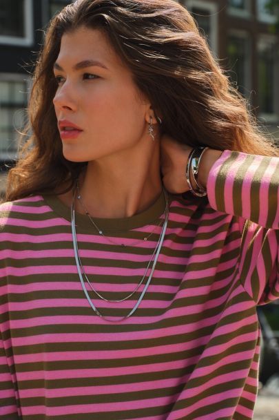 Vintage lange platte schakelketting