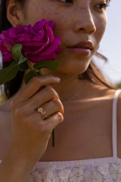 Birth Flower ring with flower