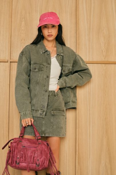 Groen oversized denim jacket