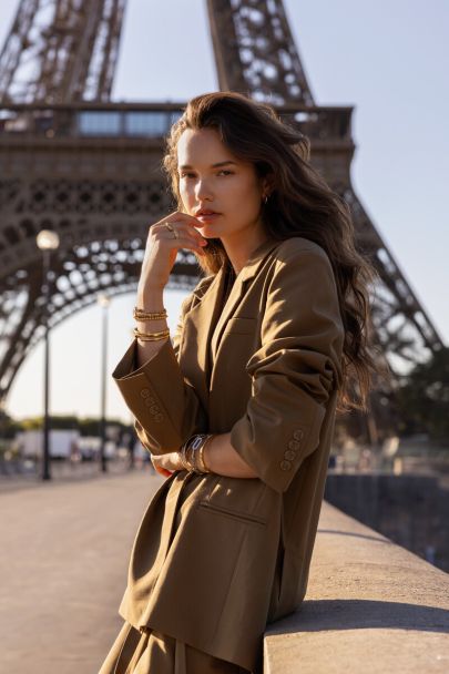 Khaki groene oversized blazer