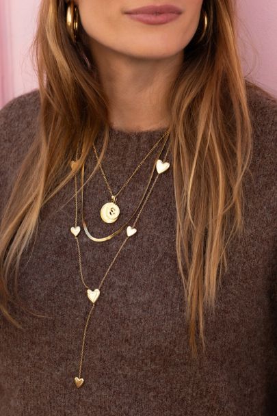 Iconic lange ketting met hartjes