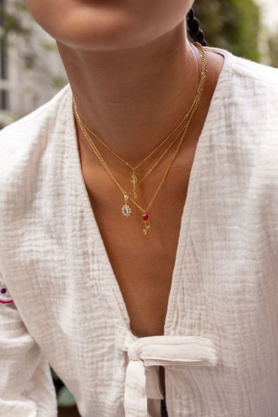 Vintage-Kette mit transparenten Strasssteinen