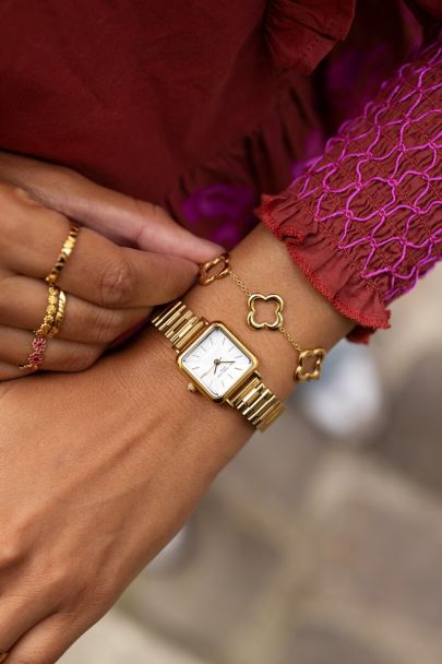 Vintage square watch with chain band