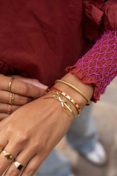 Bangle met rode hartjes