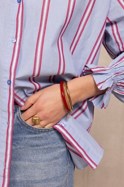 Donkerrode dunne bangle set