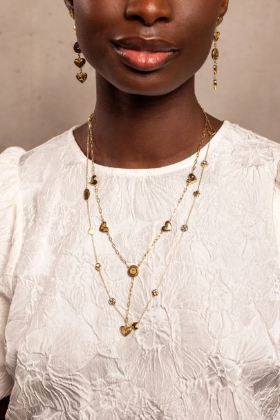 Sautoir Iconic avec c&oelig;urs candy