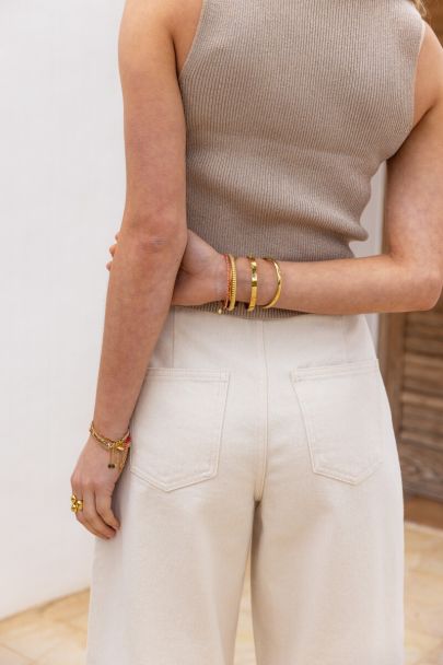Beige gilet with buttons