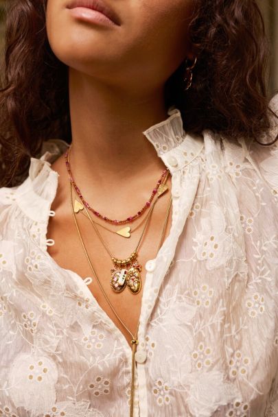 Fortune pinke Kette mit Mini-Perlen