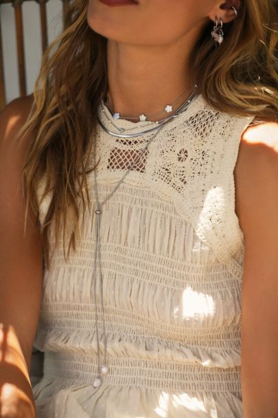 Long collier Y avec perles d’eau douce