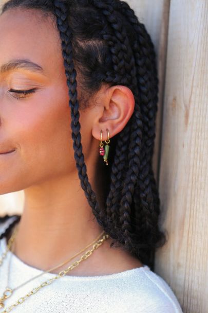 Boucles d'oreilles Sunrocks perles fantaisie vertes