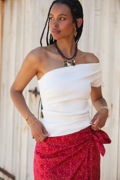 Witte basic one-shoulder top