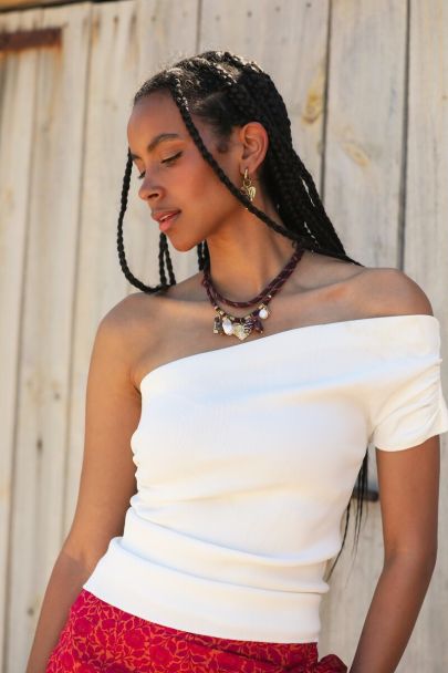 Witte basic one-shoulder top