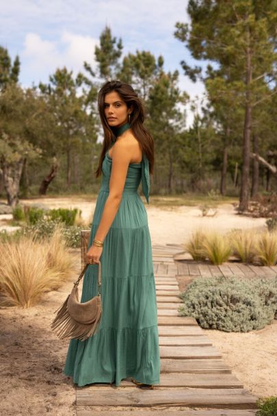 Robe longue convertible verte
