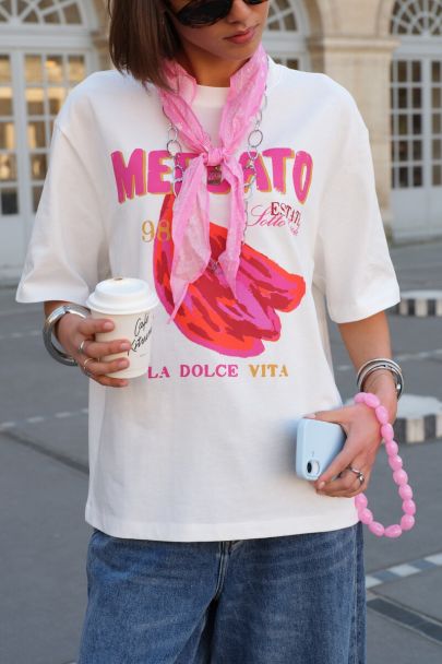 T-shirt blanc "Mercato banana"