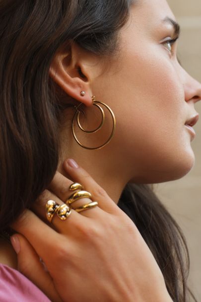 Boucles d'oreilles maxi Bold doubles anneaux