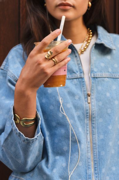 Blue polka dot jacket