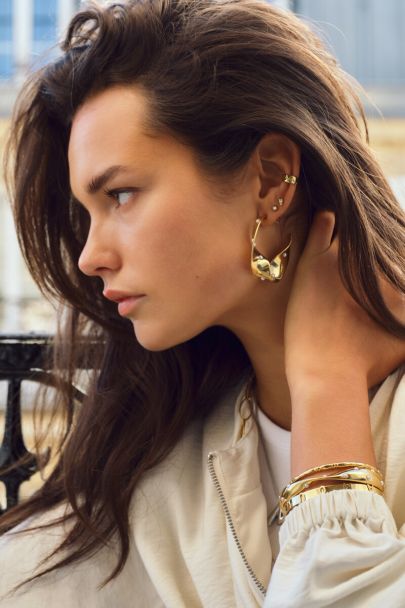 Boucles d'oreilles maxi Bold tourbillon et perles d'eau douce